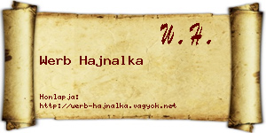 Werb Hajnalka névjegykártya