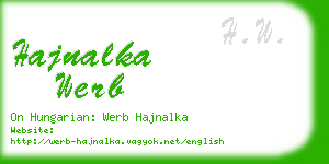 hajnalka werb business card